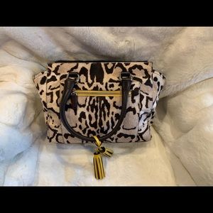 COACH OCELOT LEOPARD HAIRCALF & LEATHER TOTE